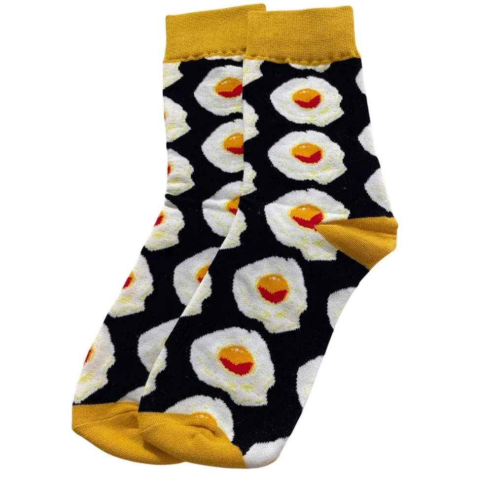 8 Pair Colorful Food Crew Socks Bundle Novelty Sushi Apple Donut Cupcake NEW